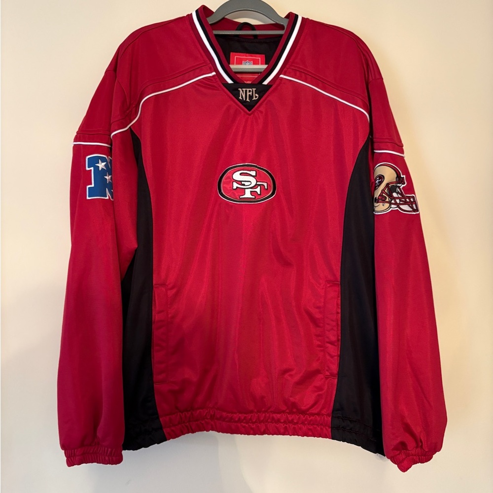 Vintage 90’s NFL SanFrancisco 49’ers Side Zip Pull Over Jersey Style Jacket
